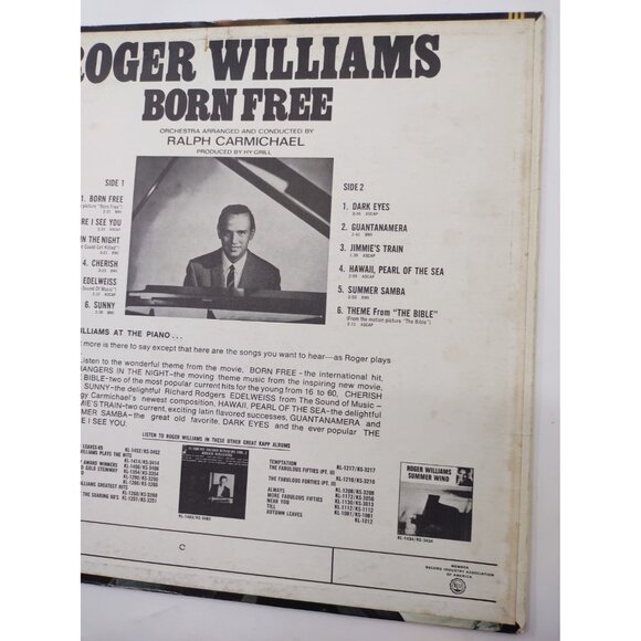 Roger Williams – Born Free LP 1966 Stereo Kapp Records Vintage Vinyl - Picture 4 of 7